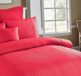 Darrahopens Home & Garden > Bedding Seersucker King Size Quilt/Doona/Duvet Cover Set - Red
