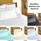 Darrahopens Home & Garden > Bedding Shangri La Microfibre Machine Lace Sheet Set Ice Blue King