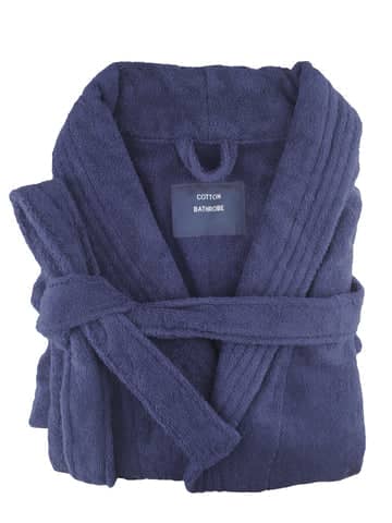 Darrahopens Home & Garden > Bedding small medium egyptian cotton terry toweling bathrobe navy