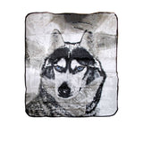 Darrahopens Home & Garden > Bedding Soft 3D Animal Print Faux Mink Blanket Queen Husky