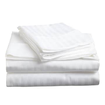Darrahopens Home & Garden > Bedding soft stripe microfibre sheet set double white