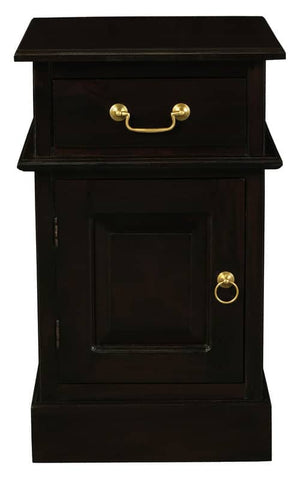 Darrahopens Home & Garden > Bedding Tasmania 1 Solid Door 1 Drawer Bedside (Chocolate)
