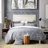 Darrahopens Home & Garden > Bedding Tree Reversible King Size Grey Duvet Doona Quilt Cover Set