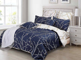 Darrahopens Home & Garden > Bedding Tree Reversible Queen Size Blue Duvet Doona Quilt Cover Set