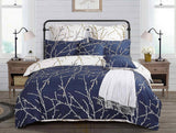 Darrahopens Home & Garden > Bedding Tree Reversible Queen Size Blue Duvet Doona Quilt Cover Set