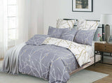 Darrahopens Home & Garden > Bedding Tree Reversible Queen Size Grey Duvet Doona Quilt Cover Set
