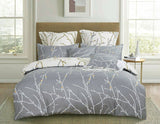 Darrahopens Home & Garden > Bedding Tree Reversible Queen Size Grey Duvet Doona Quilt Cover Set
