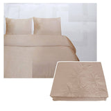Darrahopens Home & Garden > Bedding Tuberose Satin Embroidery Quilt Cover Set Latte Double