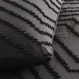 Darrahopens Home & Garden > Bedding Tufted Boho Wave Jacquard Queen Size Black Duvet Doona Quilt Cover Set
