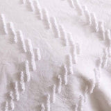 Darrahopens Home & Garden > Bedding Tufted Boho Wave Jacquard Queen Size White Duvet Doona Quilt Cover Set