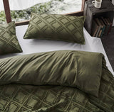 Darrahopens Home & Garden > Bedding Tufted ultra soft microfiber quilt cover set-king khaiki green