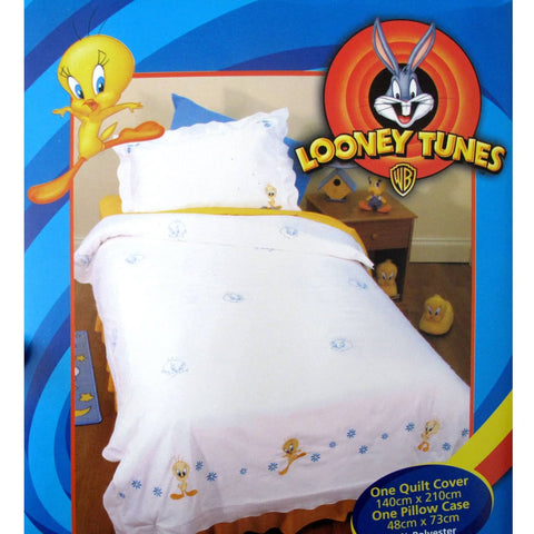 Darrahopens Home & Garden > Bedding Tweety Faces Quilt Cover Set Single