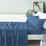 Darrahopens Home & Garden > Bedding Vintage Design Homewares 100% Linen Brilliant Blue Sheet Set Queen