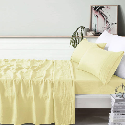 Darrahopens Home & Garden > Bedding Vintage Design Homewares 100% Linen Butter Sheet Set Super King