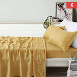Darrahopens Home & Garden > Bedding Vintage Design Homewares 100% Linen Ochre Sheet Set King