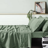 Darrahopens Home & Garden > Bedding Vintage Design Homewares 100% Linen Sage Sheet Set SINGLE