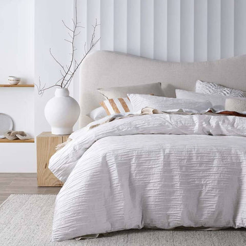 Darrahopens Home & Garden > Bedding Vintage Design Homewares Malvern White Cotton Quilt Cover Set King