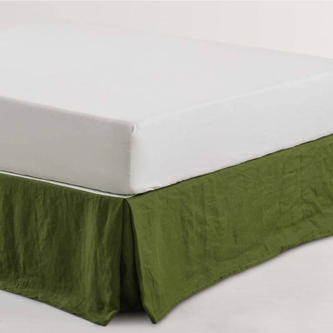 Darrahopens Home & Garden > Bedding Vintage Design Homewares Olive French Linen Valance Super King