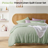 Darrahopens Home & Garden > Bedding Vintage Design Homewares Pistachio French Linen Quilt Cover Set King