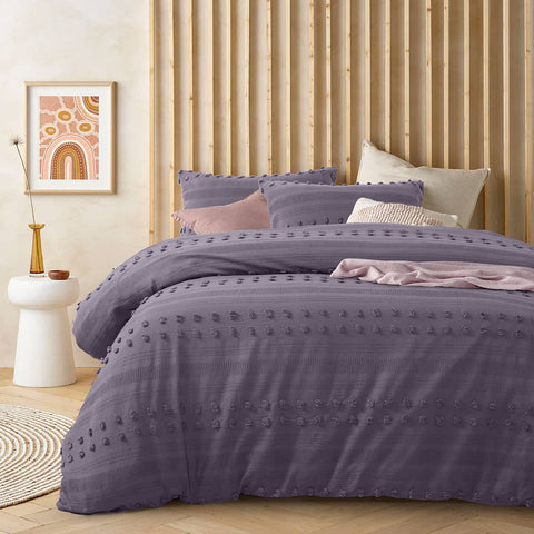Darrahopens Home & Garden > Bedding Vintage Design Homewares Sanc Sovci Lilac Cotton Quilt Cover Set King