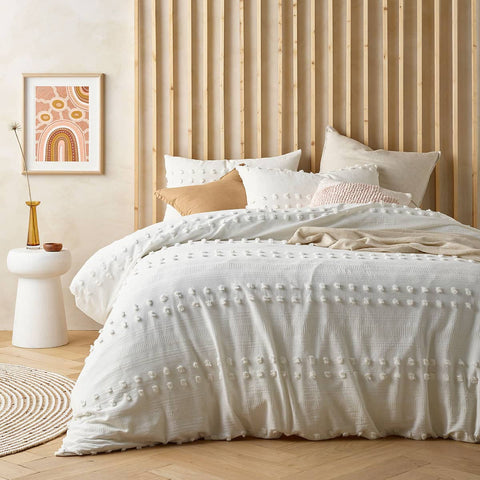 Darrahopens Home & Garden > Bedding Vintage Design Homewares Sanc Sovci Natural Cotton Quilt Cover Set King