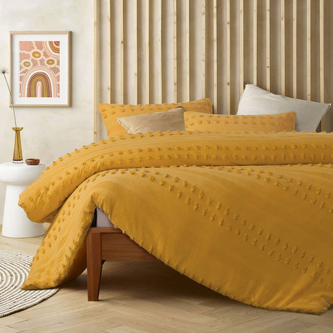 Darrahopens Home & Garden > Bedding Vintage Design Homewares Sans Sovci Ochre Cotton Quilt Cover Set Single