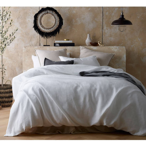 Darrahopens Home & Garden > Bedding Vintage Design Homewares White Hemp Quilt Cover Set Queen