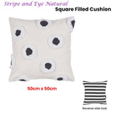 Darrahopens Home & Garden > Bedding VTWonen Stripe and Eye Natural Square Filled Cushion 50cm x 50cm