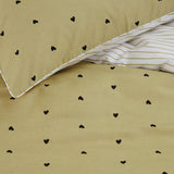 Darrahopens Home & Garden > Bedding VTWonen Striped Hearts Yellow Cotton Quilt Cover Set King
