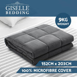 darrahopens Home & Garden > Bedding Weighted Blanket Adult 9KG Heavy Gravity Blankets Microfibre Cover Calming Relax Anxiety Relief Grey
