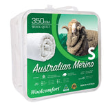 Darrahopens Home & Garden > Bedding Woolcomfort Aus Made Merino Wool Quilt 350GSM 140x210cm Single Size
