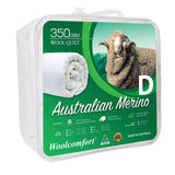 Darrahopens Home & Garden > Bedding Woolcomfort Aus Made Merino Wool Quilt 350GSM 180x210cm Double Size