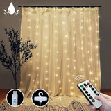 Darrahopens Home & Garden > Curtains 300 LEDs Window Curtain Fairy Lights 8 Modes and Remote Control for Bedroom (Warm White, 300 x 300cm)