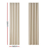 Darrahopens Home & Garden > Curtains Artiss 2X Blockout Curtains Blackout Window Curtain Eyelet 140x230cm Beige