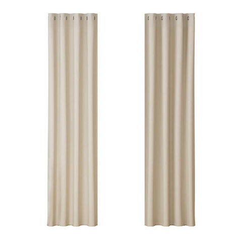 Darrahopens Home & Garden > Curtains Artiss 2X Blockout Curtains Blackout Window Curtain Eyelet 140x230cm Beige