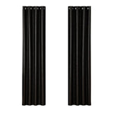 Darrahopens Home & Garden > Curtains Artiss 2X Blockout Curtains Blackout Window Curtain Eyelet 140x230cm Black