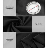 Darrahopens Home & Garden > Curtains Artiss 2X Blockout Curtains Blackout Window Curtain Eyelet 140x230cm Black