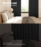 Darrahopens Home & Garden > Curtains Artiss 2X Blockout Curtains Blackout Window Curtain Eyelet 140x230cm Black