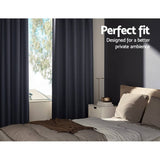 Darrahopens Home & Garden > Curtains Artiss 2X Blockout Curtains Blackout Window Curtain Eyelet 140x230cm Charcoal