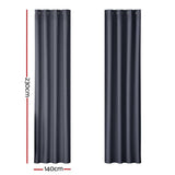 Darrahopens Home & Garden > Curtains Artiss 2X Blockout Curtains Blackout Window Curtain Eyelet 140x230cm Charcoal