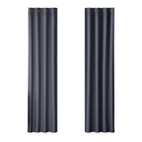 Darrahopens Home & Garden > Curtains Artiss 2X Blockout Curtains Blackout Window Curtain Eyelet 140x230cm Charcoal