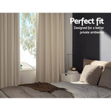 Darrahopens Home & Garden > Curtains Artiss 2X Blockout Curtains Blackout Window Curtain Eyelet 180x213cm Beige