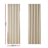 Darrahopens Home & Garden > Curtains Artiss 2X Blockout Curtains Blackout Window Curtain Eyelet 180x213cm Beige