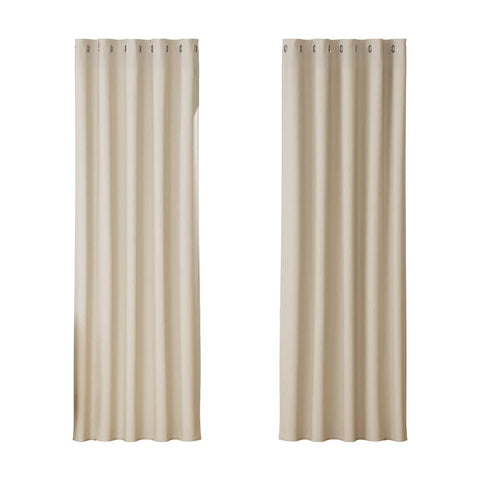 Darrahopens Home & Garden > Curtains Artiss 2X Blockout Curtains Blackout Window Curtain Eyelet 180x213cm Beige