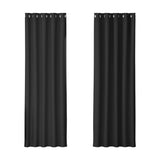 Darrahopens Home & Garden > Curtains Artiss 2X Blockout Curtains Blackout Window Curtain Eyelet 180x213cm Black