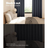 Darrahopens Home & Garden > Curtains Artiss 2X Blockout Curtains Blackout Window Curtain Eyelet 180x213cm Charcoal