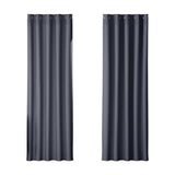 Darrahopens Home & Garden > Curtains Artiss 2X Blockout Curtains Blackout Window Curtain Eyelet 180x213cm Charcoal