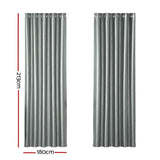 Darrahopens Home & Garden > Curtains Artiss 2X Blockout Curtains Blackout Window Curtain Eyelet 180x213cm Grey