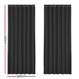 Darrahopens Home & Garden > Curtains Artiss 2X Blockout Curtains Blackout Window Curtain Eyelet 240x230cm Black