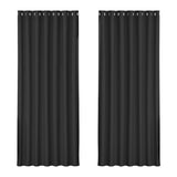 Darrahopens Home & Garden > Curtains Artiss 2X Blockout Curtains Blackout Window Curtain Eyelet 240x230cm Black